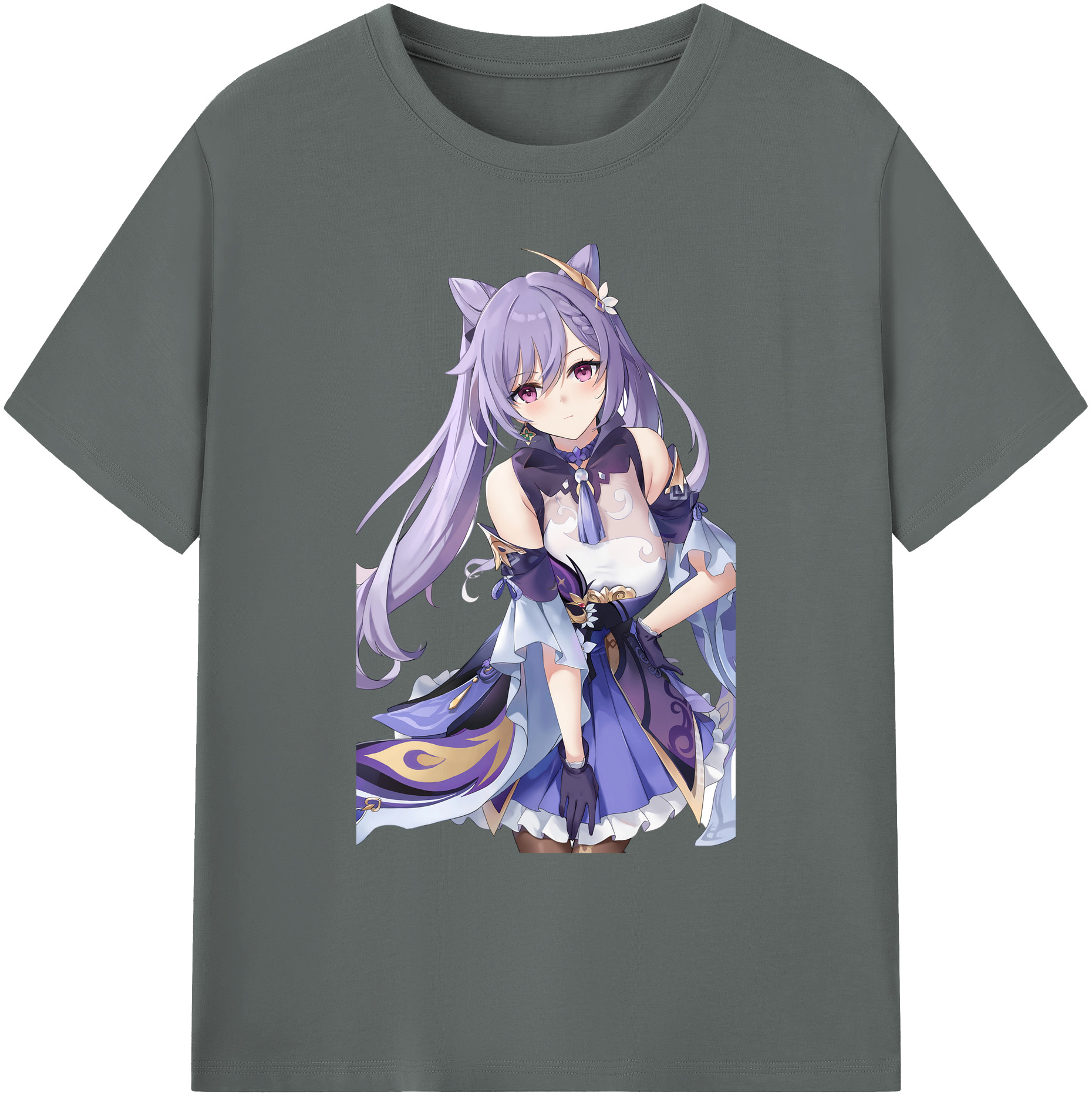 げんし神 刻晴 こくせい genshin Kokusei 綿100％ メンズ半袖Tシャツ｜肌触りやわらか＆通気性